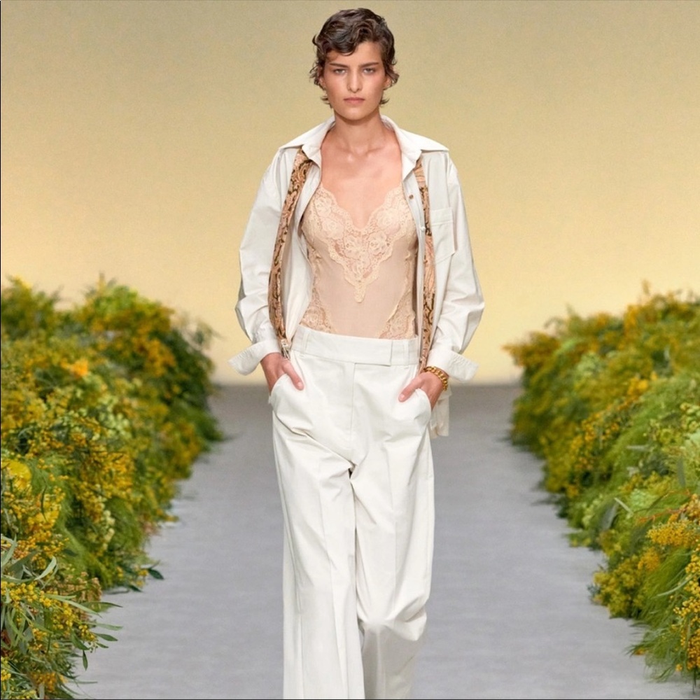 Zimmermann Botanica Teddy Lace Trim Cotton Bodysuit Milk Cream - Picture 4 of 16